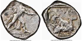 CYPRUS. Citium. Azbaal (ca. 449-425 BC). AR stater (23mm, 10.77 gm, 3h). NGC Choice VF 3/5 - 4/5. Heracles advancing right, wearing lion skin around s...