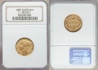 Victoria gold Sovereign 1855-SYDNEY VF30 NGC, Sydney mint, KM2. Fillet head type. A two-year type, and a key date in the Australian Sovereign series. ...