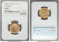 Victoria gold "St. George" Sovereign 1884-S MS60 NGC, Sydney mint, KM7. AGW 0.2355 oz. 

HID09801242017