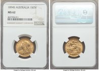 Victoria gold Sovereign 1894-S MS62 NGC, Sydney mint, KM13. AGW 0.2355 oz. 

HID09801242017