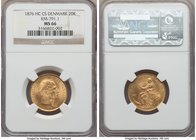 Christian IX gold 20 Kroner 1876 HC-CS MS66 NGC, Copenhagen mint, KM791.1. A rare find at this grade level. The absolutely stunning golden luster and ...