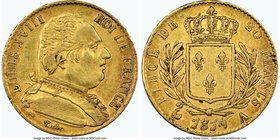 Louis XVIII gold 20 Francs 1814-A AU53 NGC, Paris mint, KM706.1. AGW 0.1867 oz. 

HID09801242017