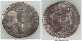 Philip II of Spain & Mary I (1554-1558) Shilling 1554 Fair (damaged), Tower mint, S-2501. 30mm. 5.64gm. From the Poulos Family Collection

HID09801242...