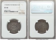 Ferdinand VI 2 Reales 1756 Mo-M XF40 NGC, Mexico City mint, KM86.1.

HID09801242017