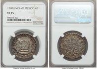 Ferdinand VI 4 Reales 1748/7 Mo-MF VF25 NGC, Mexico City mint, KM95. Struck with a clear 8/7 overdate. 

HID09801242017