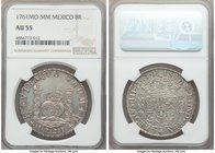 Charles III 8 Reales 1761 Mo-MM AU55 NGC, Mexico City mint, KM105. Tip of cross between H and I in legend. Well-struck, with considerable remnant lust...