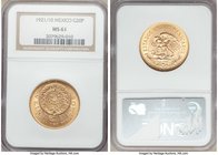 Estados Unidos gold 20 Pesos 1921/10 MS61 NGC, Mexico City mint, KM478. Scarce overdate. AGW 0.4822 oz. 

HID09801242017