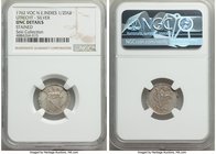 Dutch Colony. United East India Company silver 1/2 Duit 1762 UNC Details (Stained) NGC, KM112.1a, Scholten-404 (listed only in Proof). Utrecht issue. ...