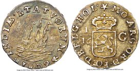 Dutch Colony. Batavian Republic 1/16 Gulden 1802 MS61 NGC, Enkhuizen mint, KM77, Scholten-497c (RR). Variety with single pellet, instead of group of d...