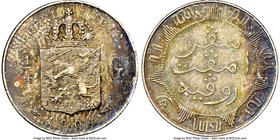 Dutch Colony. Wilhelmina 1/4 Gulden 1904-(u) MS61 NGC, Utrecht mint, KM310, Scholten-805. The single finest of the date yet seen by NGC, the darkly da...