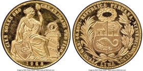 Republic gold 100 Soles 1968 MS64 Prooflike NGC, Lima mint, KM231, Fr-78. AGW 1.3543 oz.

HID09801242017