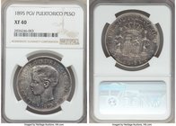 Spanish Colony. Alfonso XIII Peso 1895-PGV XF40 NGC, KM24.

HID09801242017