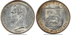 Republic 1/4 Bolivar (25 Centimos) 1903-(p) MS64 NGC, Philadelphia mint, KM-Y20. 

HID09801242017