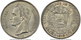 Republic Bolivar 1919-(p) MS63 NGC, Philadelphia, KM-Y22. A satiny, lightly toned and fully choice example. 

HID09801242017