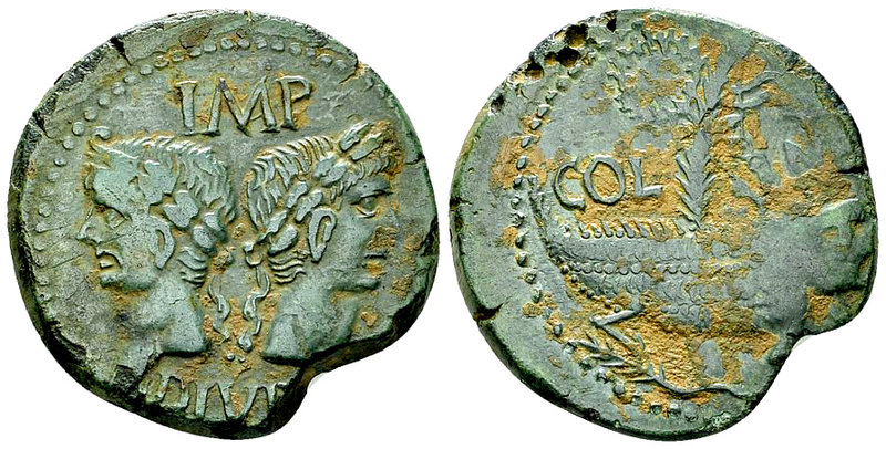 Augustus AE As, Nemausus 

Augustus (27 BC - 14 AD) and Agrippa. AE As (28 mm,...