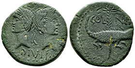 Augustus AE As, Nemausus, Celtic imitation