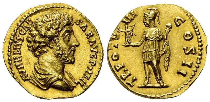 Marcus Aurelius Aureus, Roma reverse

Antoninus Pius (138-161) for Marcus Aure...