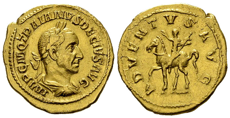 Traianus Decius Aureus, Adventus reverse 

Trajan Decius (249-251 AD). Aureus ...
