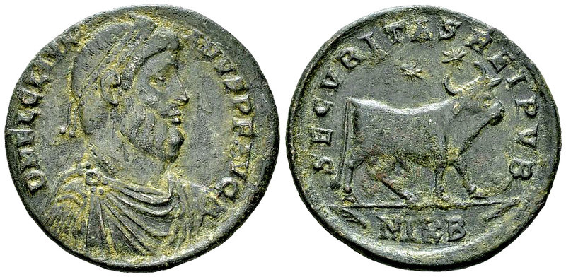 Iulianus II AE Nummus, Bull reverse 

Iulianus II Apostata (360-363 AD). AE Nu...