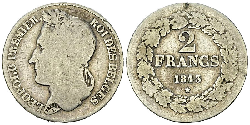 Belgique, AR 2 Francs 1834 

Belgique. Leopold I. AR 2 Francs 1834 (9.42 g). P...