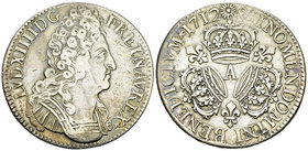 Louis XIV, AR Ecu aux trois couronnes 1712 A, Paris