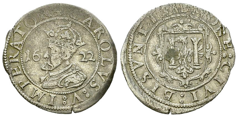 Besançon, AR Carolus 1622 

France, Besançon. Charles V. AR Carolus 1622 (20 m...