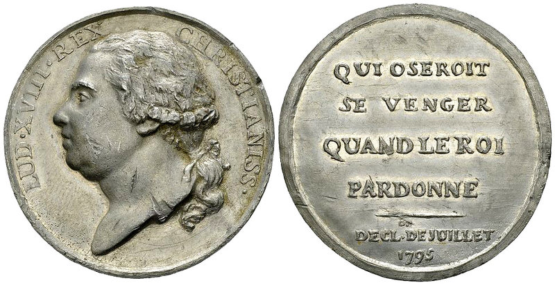 France, Médaille en étain 1795 

France. Louis XVIII. Médaille en étain 1795 (...
