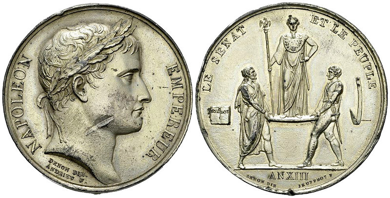 France, Médaille en étain an XIII (1804) 

France. Napoléon Ier (1804-1814). M...