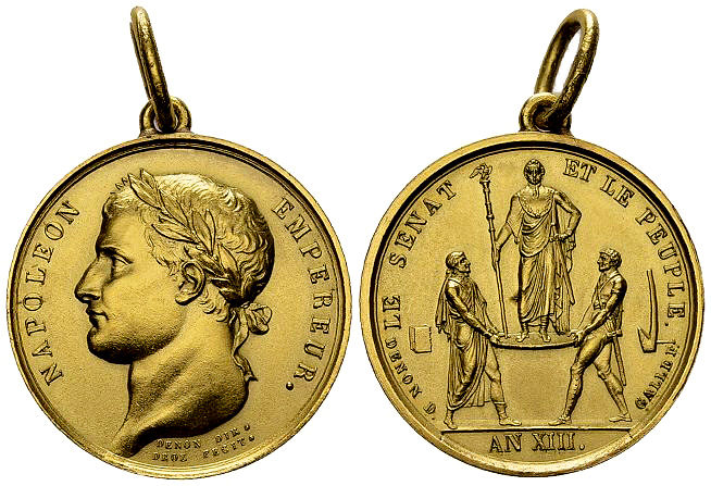 Napoléon Ier, Médaille en cuivre doré 

France. Napoléon Ier. Médaille en cuiv...