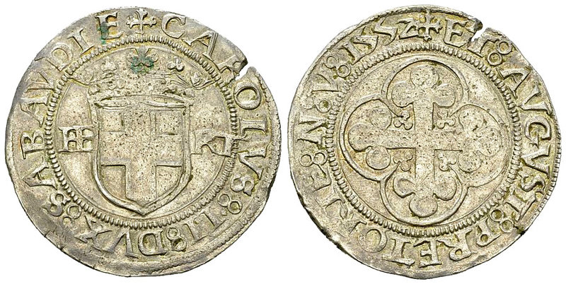 Savoia, AR 4 Grossi 1552, rara 

Savoia. Carlo II. (1504-1554). AR 4 Grossi 15...