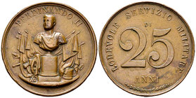Ferdinando II di Borbone, AE Medaglia 1834, molto rara