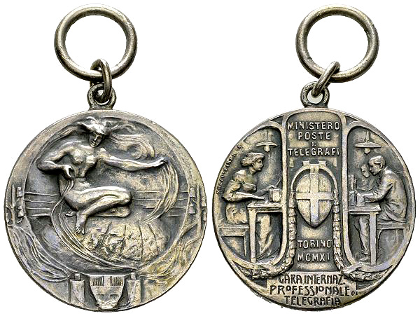 Torino, Medaglia 1911, Telegrafia 

Italia, Torino. Medaglia coniata in bronzo...