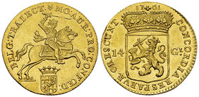 Utrecht AV 14 Gulden 1761, Golden rider