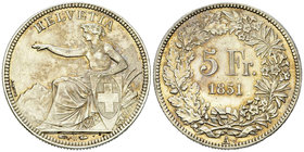 Schweiz, AR 5 Franken 1851 A