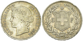 Schweiz, AR 5 Franken 1894 B