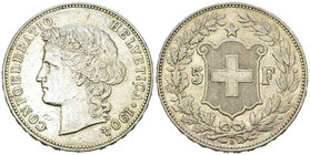 Schweiz, AR 5 Franken 1904 B