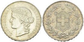 Schweiz, AR 5 Franken 1907 B
