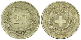 Schweiz, BI 20 Rappen 1850 BB
