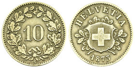 Schweiz, BI 10 Rappen 1873 B