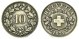 Schweiz, BI 10 Rappen 1875 B