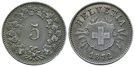 Schweiz, Bi 5 Rappen 1872 B