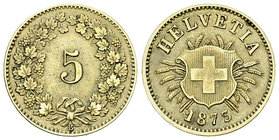 Schweiz, BI 5 Rappen 1873 B