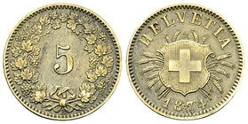 Schweiz, BI 5 Rappen 1874 B