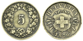Schweiz, BI 5 Rappen 1876 B