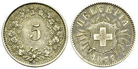 Schweiz, BI 5 Rappen 1877 B