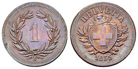 Schweiz, AE 1 Rappen 1855 B