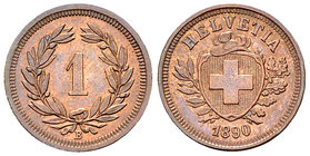 Schweiz, AE 1 Rappen 1890 B