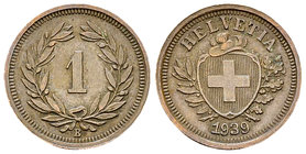 Schweiz, AE 1 Rappen 1939 B