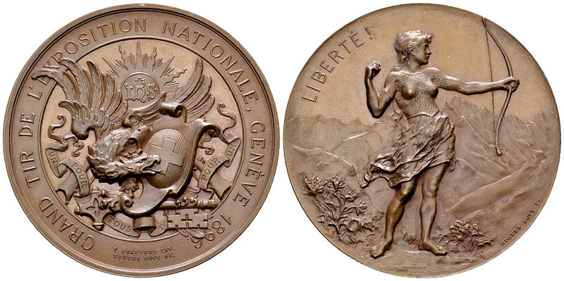 Genf, AE Schützenmedaille 1896, Grand tir 

Schweiz, Genf/Genève. AR Schützenm...