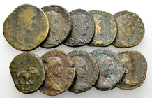 Lot of 10 Roman imperial AE sestertii
